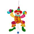 Hess Holzspielzeug 12427 - Hampelmann Clown aus Holz, handgefertigt, zum Aufhängen an Türen und Wänden, als Geschenk zur Taufe oder zum Geburtstag