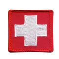 White Cross Medic Patch/First Aid Symbol w/Hook Backing 1 7/8 x 1 7/8