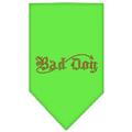 Bad Dog Rhinestone Bandana Lime Green Small