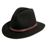 Scala Medium Crush Felt Safari Hat in Black