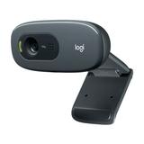 Logitech C270 HD Webcam with noise-reducing mics for video calls Black