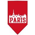 Paris Skyline Screen Print Bandana Red Small