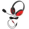 Califone Listening First 2800-AV Over-Ear Stereo Headset with Gooseneck Microphone Dual 3.5mm Plug Red Each