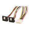 StarTech.com PYO2LP4LSATR 1 ft. LP4 to 2x Right Angle Latching SATA Power Y Cable Splitter - 4 Pin Molex to Dual SATA