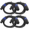 Seismic Audio 4 Pack of 6 Speakon Extension Cables - Speakon Male to Speakon Female 12AWG Black - SPXC-6-4Pack