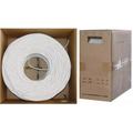 Quad Shielded Bulk RG6 Coaxial Cable White 18 AWG Solid Core Pullbox 1000 foot