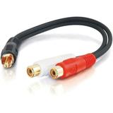 C2G 03177 Value Series One RCA Mono Male to Two RCA Stereo Female Y-Cable Black (6 Inches)