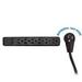 Surge Protector Flat Rotating Plug 6 Outlet Black Horizontal Outlets Plastic Power Cord 10 foot