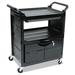 Rubbermaid Commercial Utility Cart w/ Locking Doors Plastic in Black | 37.75 H x 33.62 W x 18.62 D in | Wayfair RCP345700BLA