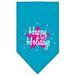 Scribble Happy Holidays Screen Print Bandana Turquoise Large