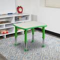 Flash Furniture Goddard 22" x 27" Rectangular Plastic Height Adjustable Activity Table Laminate/Metal | 23.5 H in | Wayfair