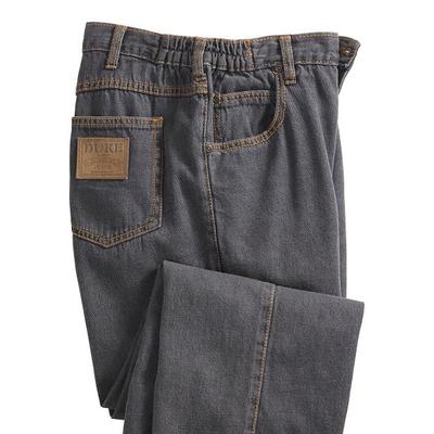 Haband Mens Duke Side-Elastic 5 Pocket Jeans, Vintage Grey Denim, Size 32 M (29-30)