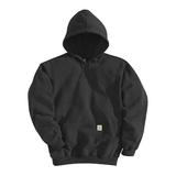 CARHARTT K121-BLK XLG REG Hooded Sweatshirt,Black,Cotton/PET,XL