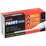 UNI-PAINT 63731 Permanent Marker, Large Tip, Black Color Family, Paint, 6 PK