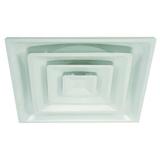 ZORO SELECT 4MJV5 12 in Square 3 Cone Ceiling Diffuser, White