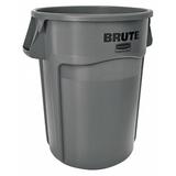 RUBBERMAID COMMERCIAL FG264360GRAY BRUTE Trash Can, Round, 44 gal Capacity, 24