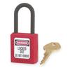 MASTER LOCK 406RED Lockout Padlock, Keyed Different, Thermoplastic, 1 1/2 in