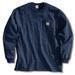 CARHARTT K126-NVY XLG REG Long Sleeve T-Shirt,Navy,XL
