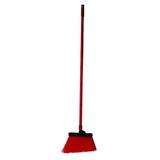 TOUGH GUY 2KU16 12 in Sweep Face Broom, Medium, Synthetic, Red, 48" L Handle