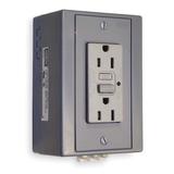 HUBBELL DRUBGFI15 GFCI Receptacle,15A,125VAC,5-15R,Gray