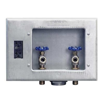 GUY GRAY 82033 Washing Machine Outlet BoxGalvanizedDuplex Receptacle1/2"