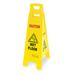 RUBBERMAID COMMERCIAL FG611477YEL Floor Safety Sign, Caution Wet Floor,Eng, 37