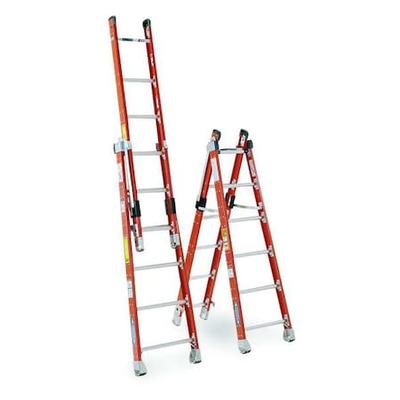 WERNER 7808 Multipurpose Ladder, Fiberglass, 375 lb Load Capacity