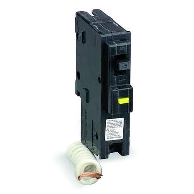 SQUARE D HOM115GFI Miniature Circuit Breaker, HOMELINE Series, 15A, 1 Pole,