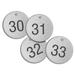 ACCUFORM TDL150 ID Tag,Numbered 1-25,1-1/2 in,Circle,Metal-Lite,25/PK