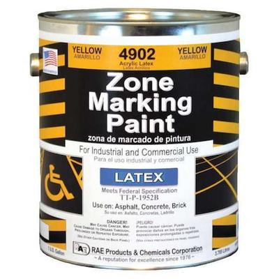 RAE 4902-01 Traffic Zone Marking Paint, 1 gal., Yellow, Latex Acrylic -Based