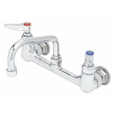 T&S BRASS B-0232 Low Arc Kitchen/Bathroom Faucet, Manual, 8" Mount, 2 Hole