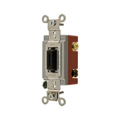 HUBBELL WIRING DEVICE-KELLEMS HBL1224L Wall Switch, 4-Way, 120/277V, 20A, Brn,