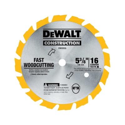 DEWALT DW9055 5-3/8" 16T Carbide Saw Blade (Fast Woodcutting)