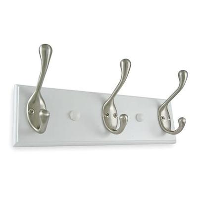 ZORO SELECT 1XNH9 Hooks,Wall Mount,3 Hook,Satin Nickel