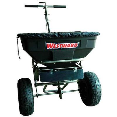 WESTWARD 4UHD2 125 lbs Cap Broadcast Spreader For Rock Salt/Fertilizer/Grass