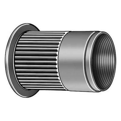 ZORO SELECT U69135.025.0260 Rivet Nut, 1/4"-20 Thread Size, 0.492 in Flange