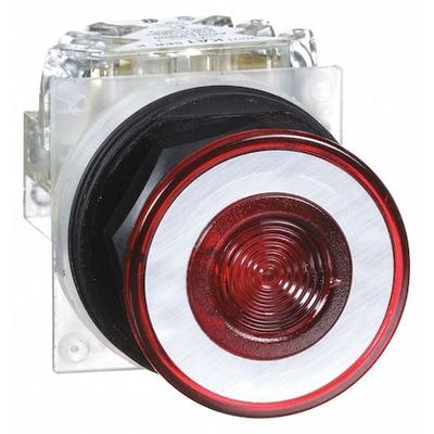 SCHNEIDER ELECTRIC 9001SKR9RH13 Mushroom Head Push Button, 30 mm, SPDT, Red