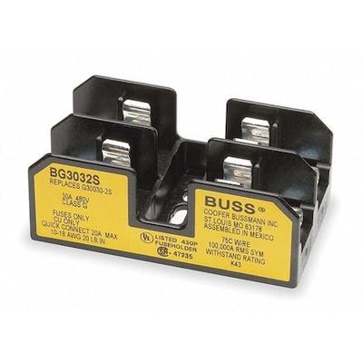 EATON BUSSMANN BG3032S Open Fuse Block, G UL Class, 2 Poles, 25 to 30A Amp