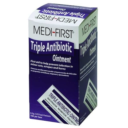 MEDI-FIRST 22335 Triple Antibiotic Ointment, Topical, .5 gram Individually
