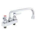 T&S BRASS B-1111 Manual, 4" Mount, 2 Hole Low Arc Kitchen/Bathroom Faucet