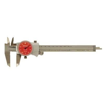 MITUTOYO 505-742-54J Dial Caliper,6 In,Red,0.100 In/Rev