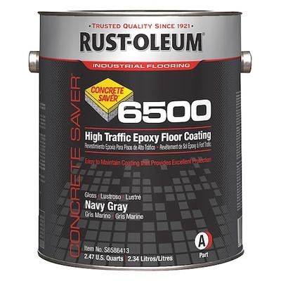 RUST-OLEUM S6586413 1 gal Floor Coating, High Gloss Finish, Navy Gray, Solvent