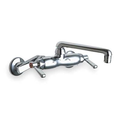 CHICAGO FAUCET 445-ABCP Swing Utility Sink Faucet, Polished Chrome, 2 Holes ADA