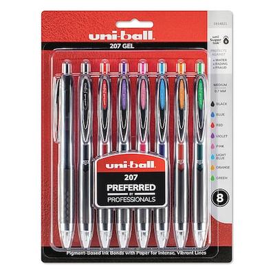 UNI-BALL 40110 Retractable Gel Pen Set, Medium 0.7 mm, Assorted PK8