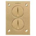 HUBBELL WIRING DEVICE-KELLEMS S3625 Floor Box Cover,Rectangular,2-Gang,Brass