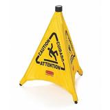 RUBBERMAID COMMERCIAL FG9S0000YEL pop-up safety cone, 20 in H, 21 in W,