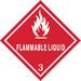 ZORO SELECT 9KFR5 DOT Label,4 In. H,Flammable Liquid,PK250