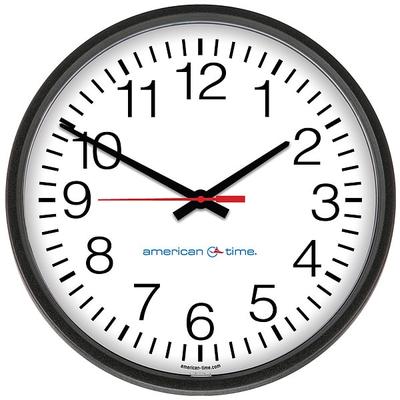 ZORO SELECT E56BASD314G 13-1/8" Contemporary Wall Clock, Black