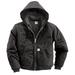 CARHARTT J140-BLK XLG REG Men's Black Cotton Hooded Duck Jacket size XL