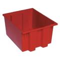 QUANTUM STORAGE SYSTEMS SNT190RD Stack & Nest Container, Red, Polyethylene, 19